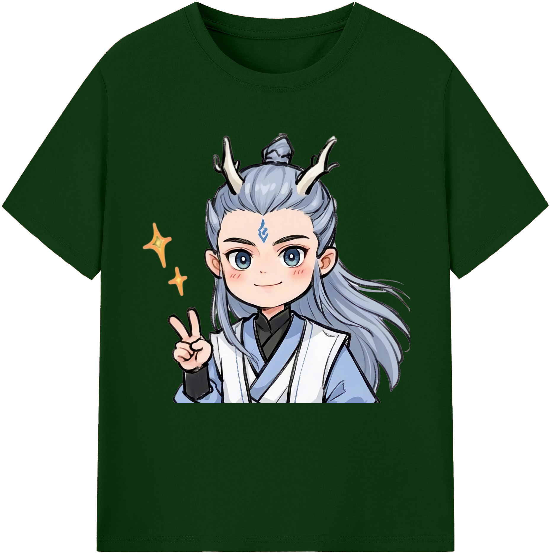 （画像用） Ne Zha 2 ナタ 魔童の大暴れ 綿100％半袖Tシャツ（フロントプリント）